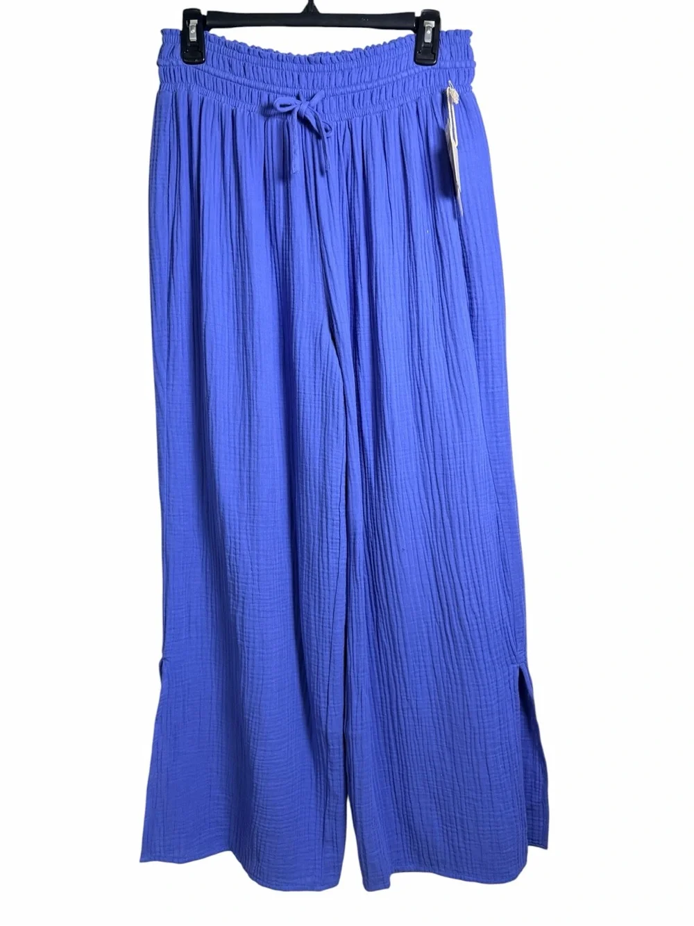 Magaschoni Blueberry Organic Cotton Gauze Wide Leg Pants NWT Medium